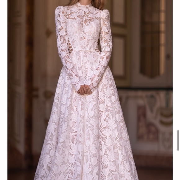 YEDINA Dresses & Skirts - YEDINA studios long sleeve vintage style lace corset wedding dress stunning! S